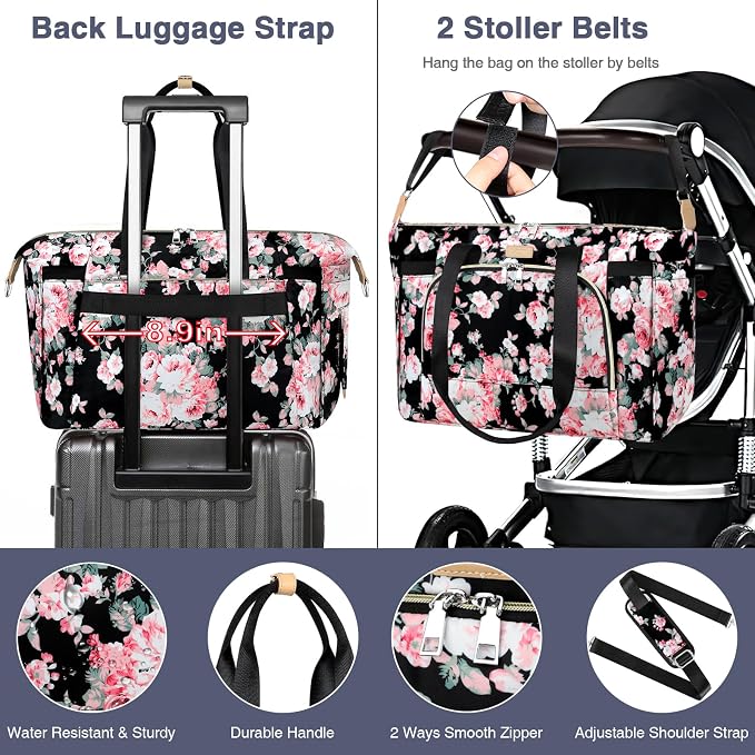 ITIEZY Diaper Bag Tote for Baby - Large Mommy Bag with Portable Changing Pad Pacifier Case, Hospital Bags Travel Baby Bag - Image 6