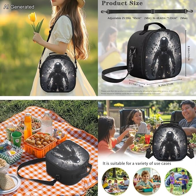 Handsome Astronaut Backpack Set Kids 4 Piece School Bag with Lunch Bag Box Pencil CaseWater Bottle Slevee Complete Matching Elementary Preschool Gifts School Gifts for Boys - Image 4