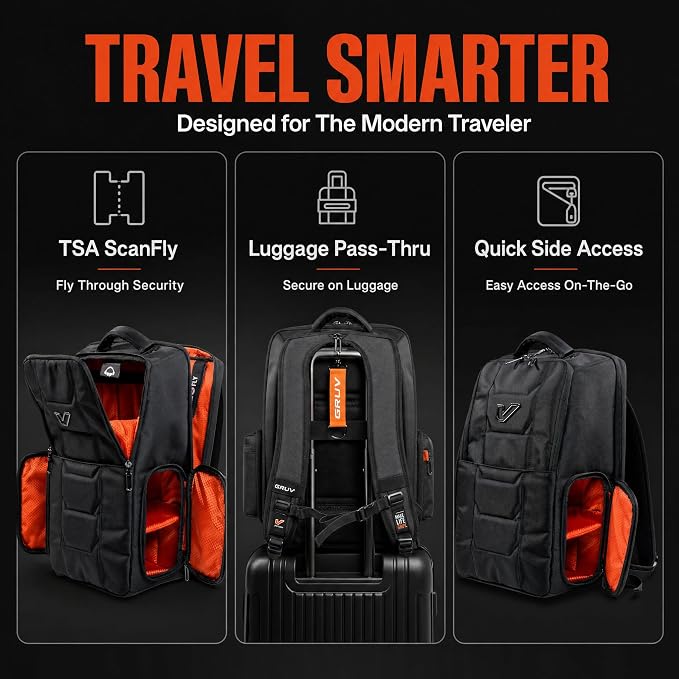 Gruv Gear Travel Laptop Backpack, 20L Black Tech Backpack with Modular Storage Shelves, Dual Access Pockets & TSA-Friendly Design, Compact Carry-On Backpack for Work, Travel & Everyday Carry - Image 4
