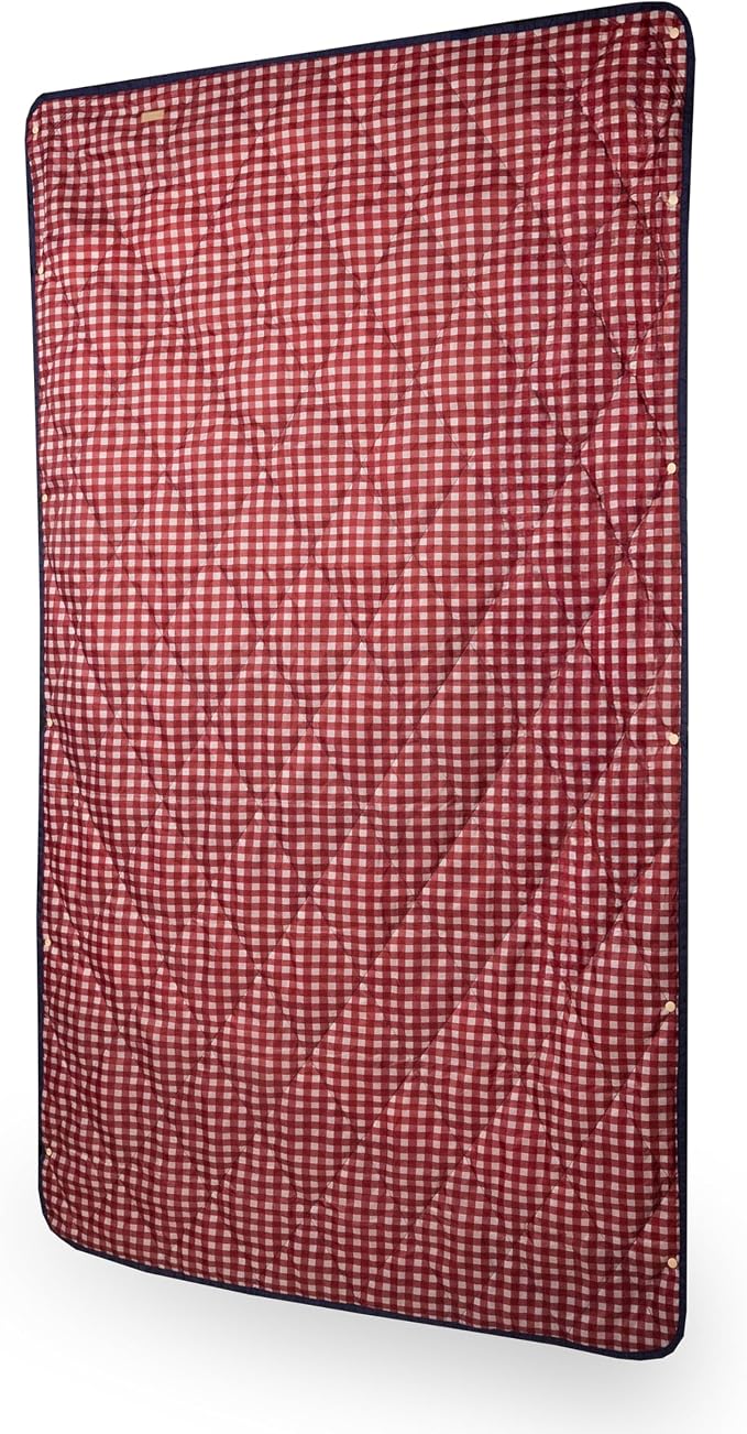 Gravel UltraPak™ Packable Insulated Travel Blanket – Lightweight Outdoor Blanket, Water-Resistant, Compact 20D Nylon with Snap Closure for Camping, Hiking & Travel, Gingham by Gravel