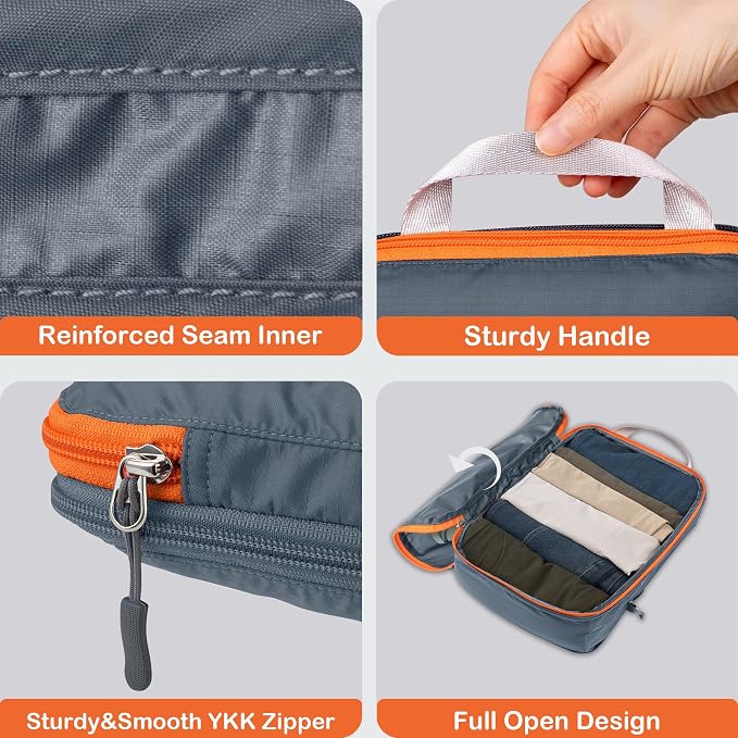 Cipway Compression Packing Cubes, Lightweight Travel Luggage Organizers with Shoe Bag, Toiletry Bag & Laundry Bag, Travel Essentials for Carry on Suitcase (8 Piece,Gray) - Image 5