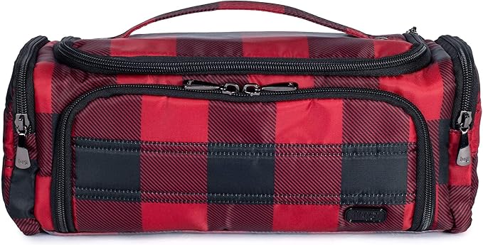 Lug Trolley Makeup Bag, Buffalo Check Red by Lug