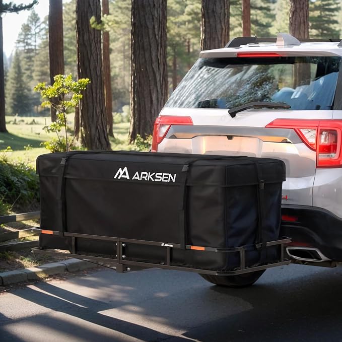 ARKSEN 58'' x 20.5'' x 24'' Waterproof Cargo Carrier Bag,Soft Sided Weather Resistant Luggage & Camping Gear Storage, Fits 60 Inch Hitch Mounted Baskets for Car, Truck, SUV, RV or Van - Image 5