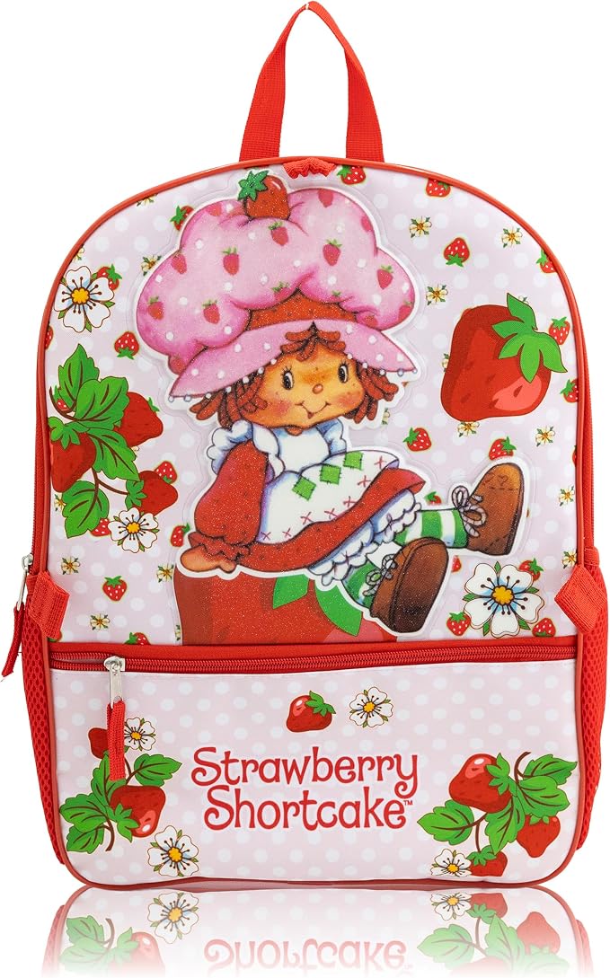 Fast Forward Strawberry Shortcake Backpack Set for Girls | 4-Piece 16" Daypack with Heart Shaped Insulated Lunch Bag, Headphones, Character Charm | Kids Backpack with Lunch Box | Ages 3+ - Image 4