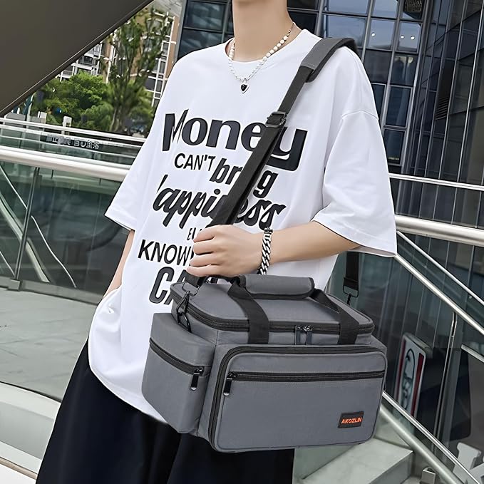 AKOZLIN Cable File Bag with Detachable Dividers for DJ Gear, Sound Instrument Accessories - Image 6