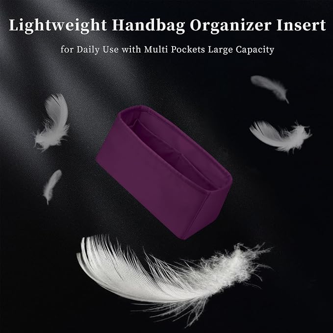 Women's Purse Organizer Insert - Satin & Lightweight Fabric with Inside Pockets, Portable for Commute, Travel, Shopping, and Evening, Multicolor Options, Fits for Kelly 35(Anemone, KL35) - Image 6
