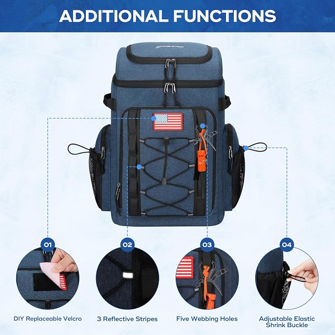 Maelstrom 35/50 Can Insulated Backpack Cooler, Leakproof Soft Lunch Ice Bag | Keeps Food Cold For 16h, Peva Liner, Durable Nylon, Ergonomic Padding. Perfect For Men, Women, Camping, Beach, Hiking, Travel - Image 5