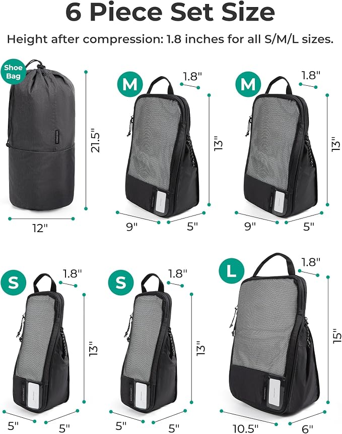 BAGSMART 6 Set /4 Set/2 Set Compression Packing Cubes for Travel, Lightweight Luggage Organizer Bags, Durable Space Saver Bags Travel Essentials - Image 2