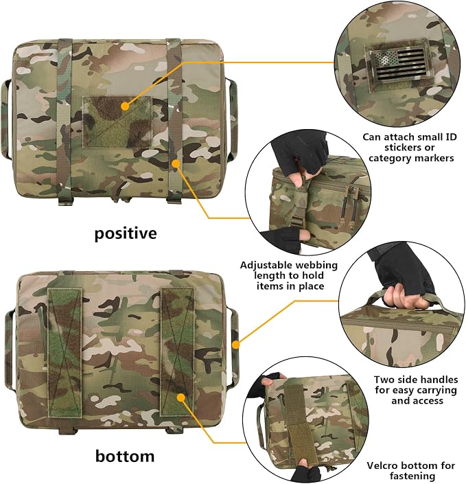 PETAC GEAR 4 PCS Tactical Modular Packing Cubes with Waterproof Material, Large Capacity Storage Bag, Easy Clean Outdoor Travel Organize Storage Pouches Bags (MC) - Image 7