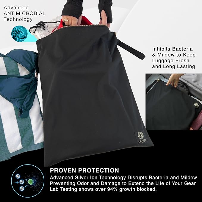 Ornadi XL Antimicrobial Waterproof Travel Laundry Bag Odor Mildew Control - Image 3