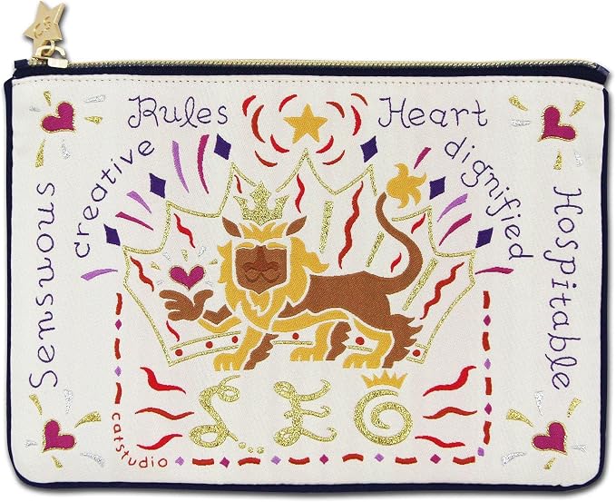 Catstudio Astrology Zipper Pouch, 5x7 Travel Toiletry Bag, Makeup Bag, Dog Treat Pouch, or Travel Purse by catstudio