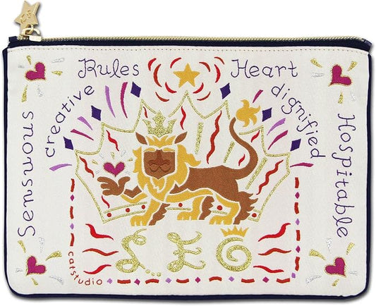 Catstudio Astrology Zipper Pouch, 5x7 Travel Toiletry Bag, Makeup Bag, Dog Treat Pouch, or Travel Purse by catstudio