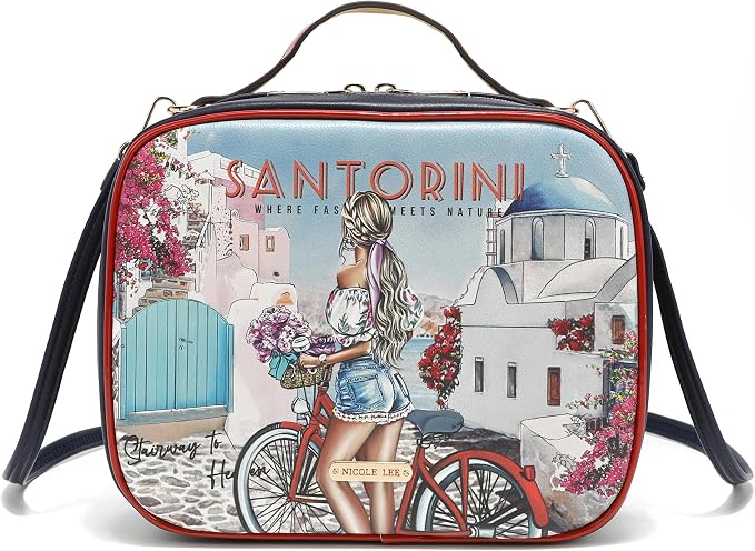 Nicole Lee Travel Handbag Crossbody Set with 3 Fashion Print Makeup Pouches, Women's Cosmetic Toiletry Organizer (Travel in Fashion) - Image 3