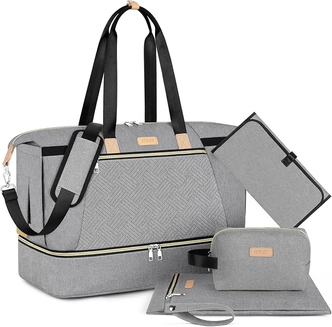 ITIEZY Diaper Bag Tote for Baby - Large Mommy Bag with Portable Changing Pad Pacifier Case, Hospital Bags Travel Baby Bag by ITIEZY