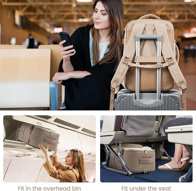LOVEVOOK Travel Backpack For Women,50L Carry On Backpack Flight Approved,TSA Personal Item Travel Bag Fits 18 Inch Laptop,Business Weekender Overnight Daypack with Toiletry Bag and Cubes - Image 7