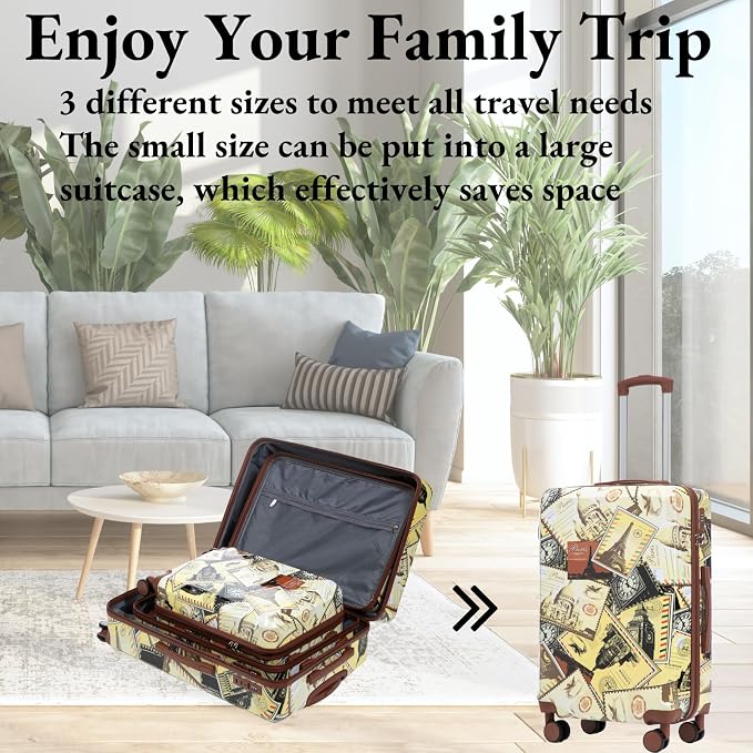 Luggage Hard-shell with 360° Spinner Wheels, Gradient Color Suitcase with Combination Lock, Lightweight - Image 4