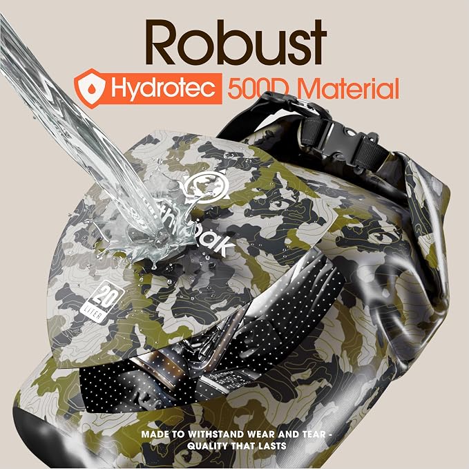 Earth Pak Waterproof Dry Bag - Roll Top Waterproof Backpack Sack Keeps Gear Dry for Kayak with Waterproof Phone Case - Image 4