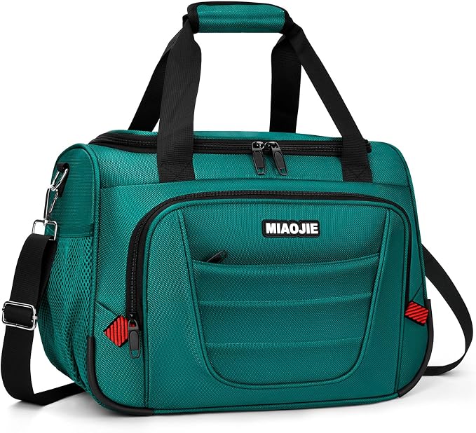 Underseat Carry On luggage Bag Airplanes Personal Item Bags, Gym Bag for Men Weekender Overnight Travel Tote Bag Shoulder Small Softside Carry on Luggage Travel Duffel Bags For Men,16 IN Peacock Green by MIAOJIE