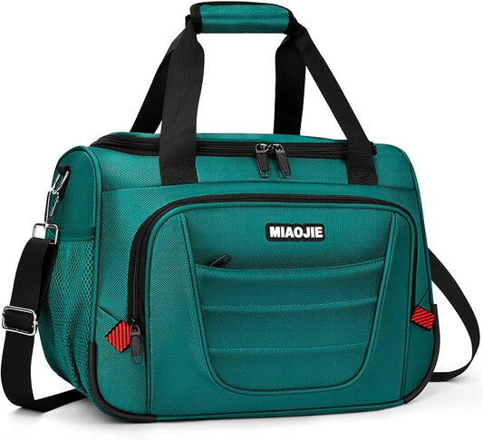 Underseat Carry On luggage Bag Airplanes Personal Item Bags, Gym Bag for Men Weekender Overnight Travel Tote Bag Shoulder Small Softside Carry on Luggage Travel Duffel Bags For Men,16 IN Peacock Green by MIAOJIE