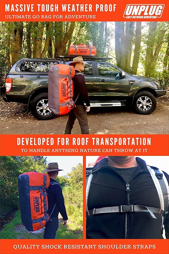UNPLUG Ultimate Adventure 1680D Waterproof Duffel Bag | 155L Large Travel Bag for Camping & Outdoor Use |155L BLACKOPS - Image 5