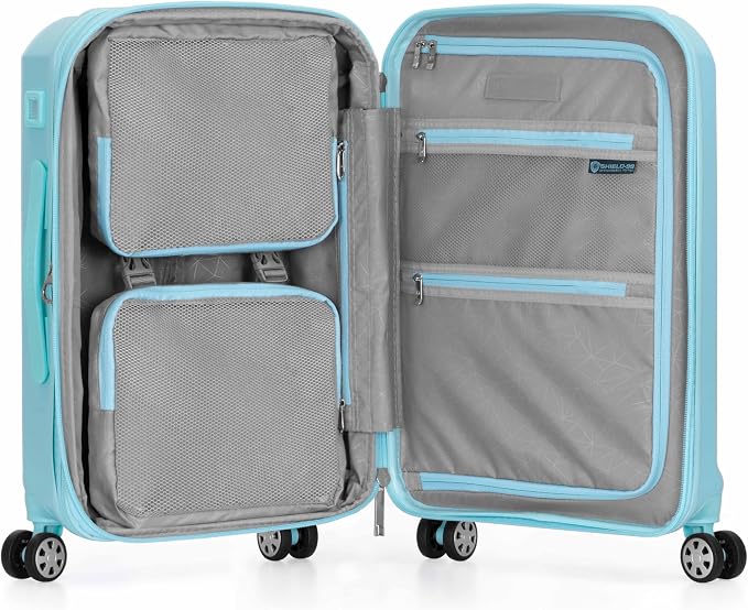Traveler's Choice Pagosa Hardshell Expandable Luggage with Spinner Wheels, Baby Blue, 22-Inch Carry-on - Image 9