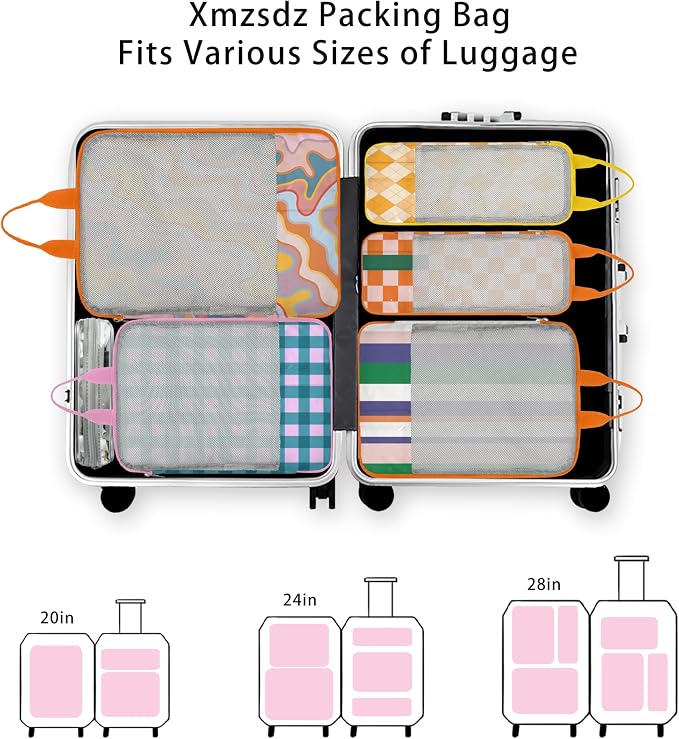 7 Pcs Compression Packing Cubes for Travel Luggage, Lightweight Suitcase Organizer Bags Set, Compression Packaging Cube for Travel Essentials, Packing Cubes for Carry on Suitcase - Image 7