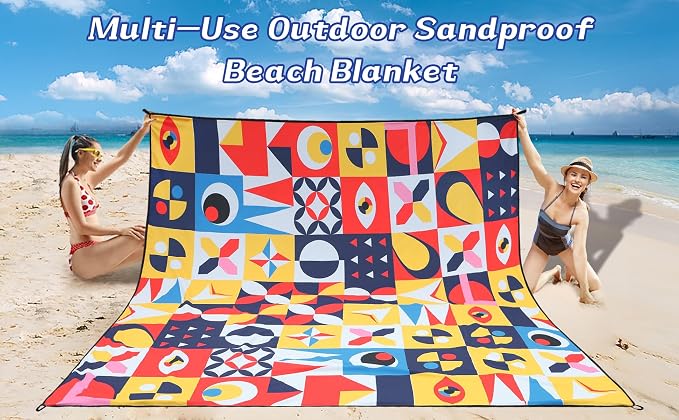 HIHOHO Beach Blanket Waterproof Sandproof Extra Large Beach Mat 79" X 83"/120"x108"for 1-8 Adults Quick Drying Durable Outdoor Picnic Mat for Beach Travel Camping Hiking - Image 6