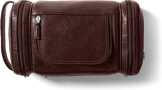 Leatherology Premium Espresso Multi Pocket Toiletry Bag – Full-Grain Leather Travel Dopp Kit with Multiple Zippered Compartments | Spacious, Durable Organizer for Toiletries & Grooming Essentials by Leatherology