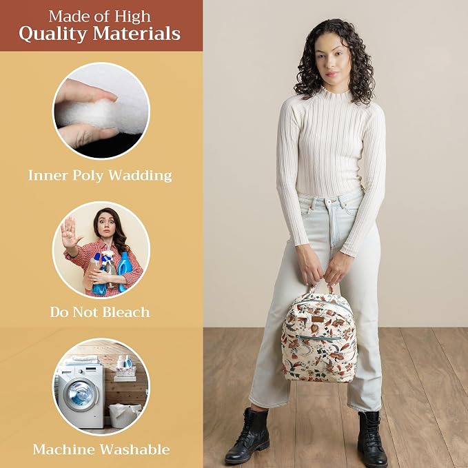 Maison d' Hermine Backpack for Women Men Cotton Shoulder Multipurpose Rucksack with Small Pouch Lightweight Multi Pocket Bag for Travel Work Beach Perfect for Spring Summer (Dalida) - Image 3