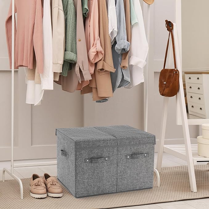 Shoe Organizer for Closet Fits 16 Pairs, Large Shoe Storage Box Bins Containers with Lid and Adjustable Dividers for Shoes, Sneakers and High Heeled, Hard Shell and Stackable (Grey) - Image 8