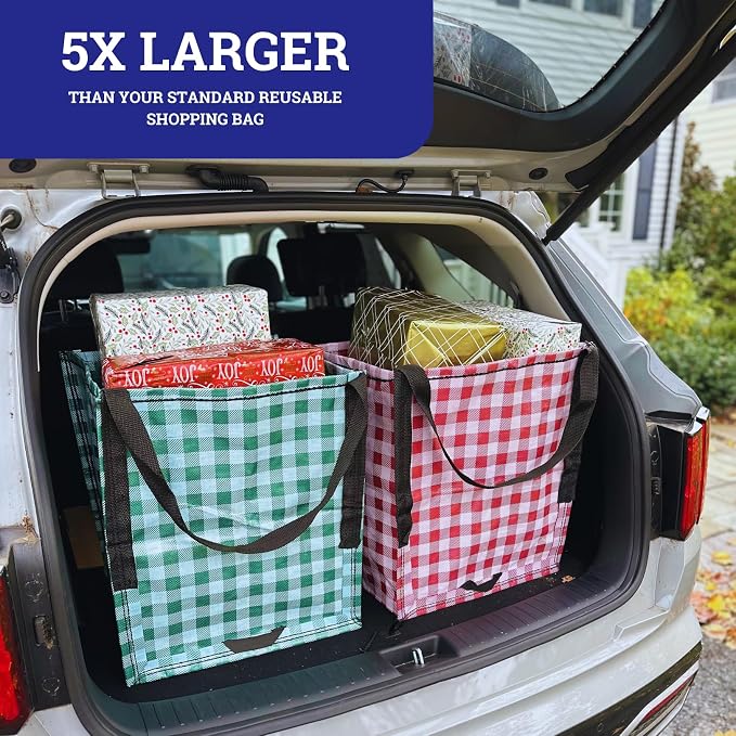 DURASACK Heavy Duty Storage Tote Bag 22-Gallon, Holiday Combo, Pack of 2 | Rugged Woven Polypropylene Moving Bag, Reusable Self-Standing Design, Holds up to 500 Pounds - Image 4