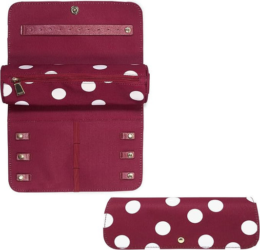 kate spade new york Travel Jewelry Roll, Julie Dot | Fabric Jewelry Case Organizer for Women, Cute Jewelry Organization Holds Necklaces, Rings, Bracelets with Zipper Pocket by Unknown
