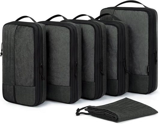 BAGSMART Compression Packing Cubes for Travel, 6 Set Luggage Organizer Bags | Fits 20/24/28in Carry-On Suitcases, Compressible Bags Streamline Cruise Travel Essentials, Sturdy Handles, Machine Washable by BAGSMART