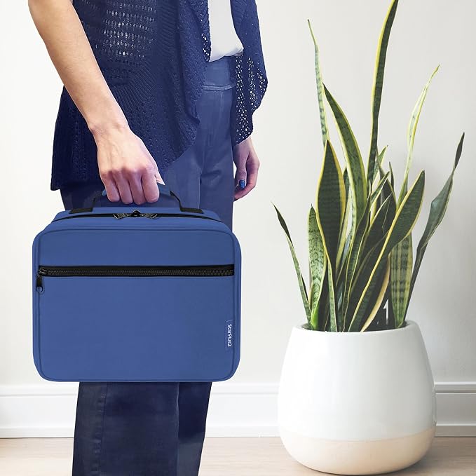 Large Pill Bottle Organizer & Medicine Bag for Travel, Blue | Prescription bottle organizer with 10 bottle pockets and padded storage for medication bottles, supplements, vitamins - Image 6