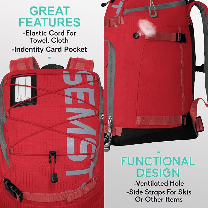 Ski Boot Bag, 55L/70L Waterproof Ski and Snowboard Boots Travel Backpack for Skis, Snowboard, Ski Helmet, Goggles, Gloves & Accessories - Image 4