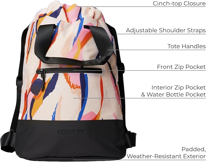VOORAY 23L Flex Cinch Drawstring Backpack – Lightweight Travel Bag, Weekender & Sports Gym Bag for Women and Men - Image 2