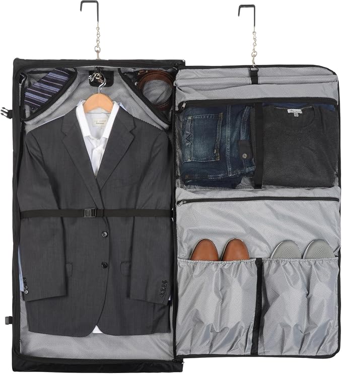 WallyBags Solutions 45" Premium Garment Bag with shoulder strap and pockets - Image 5