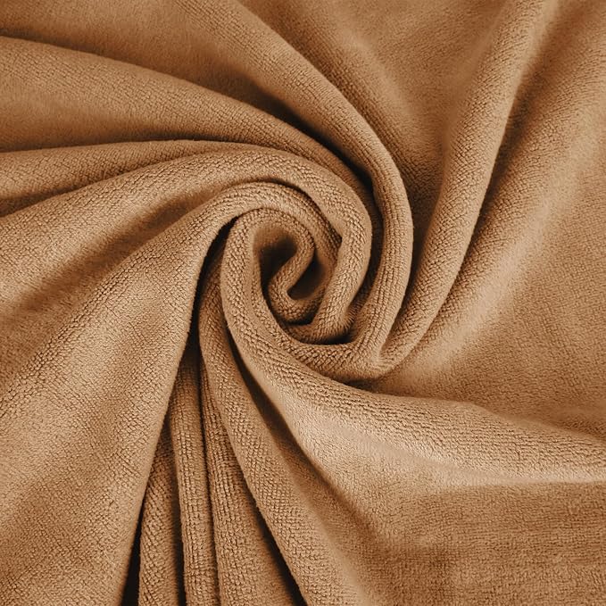 JML Large Microfiber Bath Towels Set of 2, 30" x 60", Oversized, Soft, Super Absorbent Fast Drying for Shower, Swimming, Sauna, Pool, Beach, Sport, Fitness, Yoga, Beige - Image 3