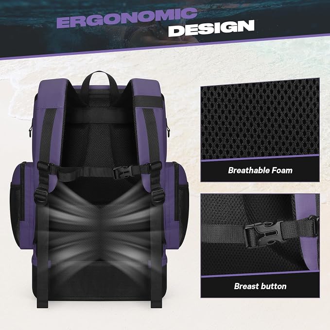 Maelstrom Waterproof Swim Backpack, Gear Sports Bag With Shoe Compartment | 35l Capacity, Durable Polyester, Ergonomic Back Padding, Lightweight. Ideal For Swimming, Snorkeling, Kayaking, Gym, Travel - Image 6