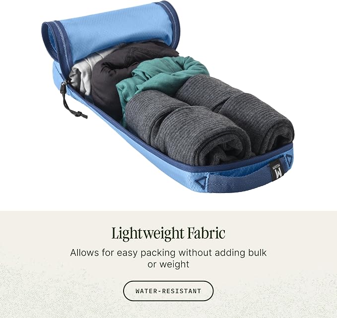 Eagle Creek Pack-It Isolate Slim Cube M/M/M Set - Minimalist Compact Travel Organizer for Hair Styling Tools, Belts & Small Items - Travel Accessories - Blue Dawn - Image 3