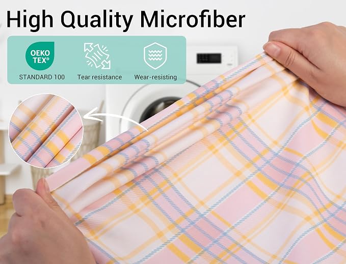 ZPECC Bulk Travel Laundry Bag,Extra Large Heavy Duty Laundry Bags 24 Pack,Washable Dirty Clothes Organizer for Commercial College Dorm Hotel Camping and Home Storage 30x40(Pink Checkered) - Image 2