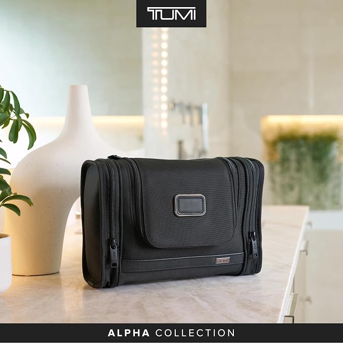 TUMI - Alpha Hanging Travel Kit - Toiletries and Cosmetics Organizer - Travel Essentials Bag with Hooks & Pockets - Black - Image 8