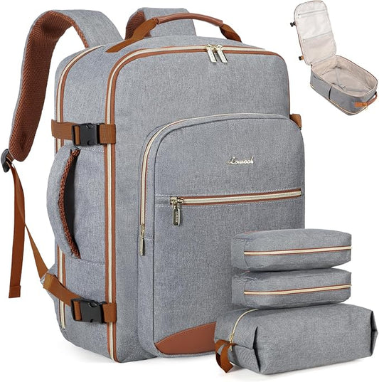 LOVEVOOK 40L Travel Backpack Flight Approved Carry on Backpack,3 Packing Cubes,Waterproof Personal Item Travel Bag,TSA Carry on Luggage Suitcase Travel Essentials,Gifts for Women & Men,fits 17" Laptop by LOVEVOOK