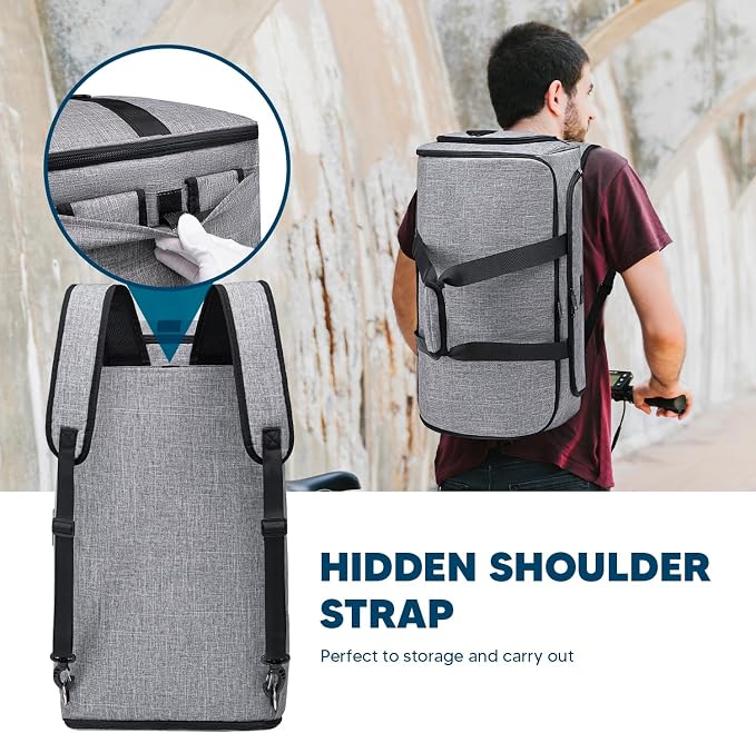 Vessgra Garment Bags for Travel,Convertible Garment Bag with Shoulder Strap, 4 in 1 Suit Bag Travel with Shoes Foldable 58L Garment Bags for Men Women Garment Duffel Bags for Hanging Clothes,Grey - Image 8