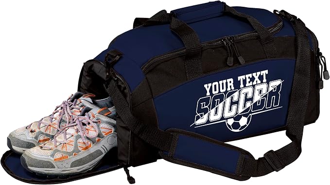 Personalized Soccer Duffel Bag with Shoe Compartment – Custom Name Sports Bag for Boys & Girls – Soccer Practice & Travel Gear Bag by all+about+me+company