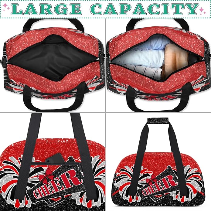 Cheerleading Dance Bag for Women Cheer Team Sport Gym Makeup Cosmetic Bag 2 Pcs Set - Image 6