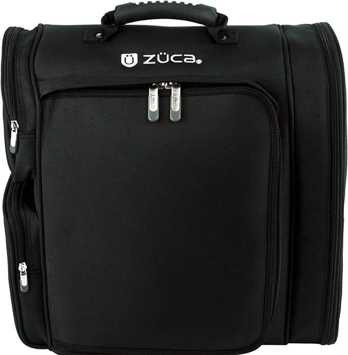 Zuca Artist Backpack - Black, Durable & Spill-Resistant Professional MakeUp Artist Bag, Dual Vinyl-Lined Pouches for Secure, Organized MakeUp Supply Storage by ZUCA