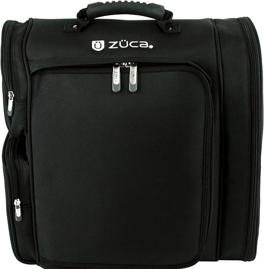 Zuca Artist Backpack - Black, Durable & Spill-Resistant Professional MakeUp Artist Bag, Dual Vinyl-Lined Pouches for Secure, Organized MakeUp Supply Storage by ZUCA