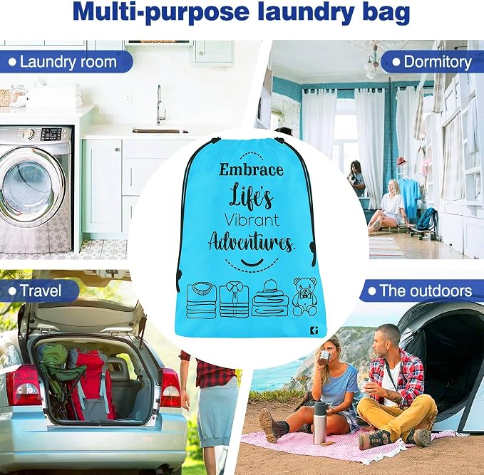 Kuber Industries Pack of 2 Cloth Storage Bag | Non-Woven Storage Organizer | Travel Pouches | Cloth Carrying Bag | Garments Cover for Laundry | Storage Organizer Bag for Clothing | Large | Sky Blue - Image 6