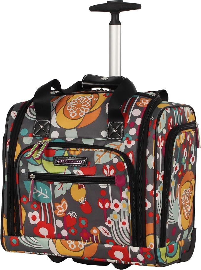Lily Bloom Designer 15 Inch Carry On - Weekender Overnight Business Travel Luggage - Lightweight 2- Rolling Wheels Suitcase - Under Seat Rolling Bag for Women (Bliss) by Lily+Bloom